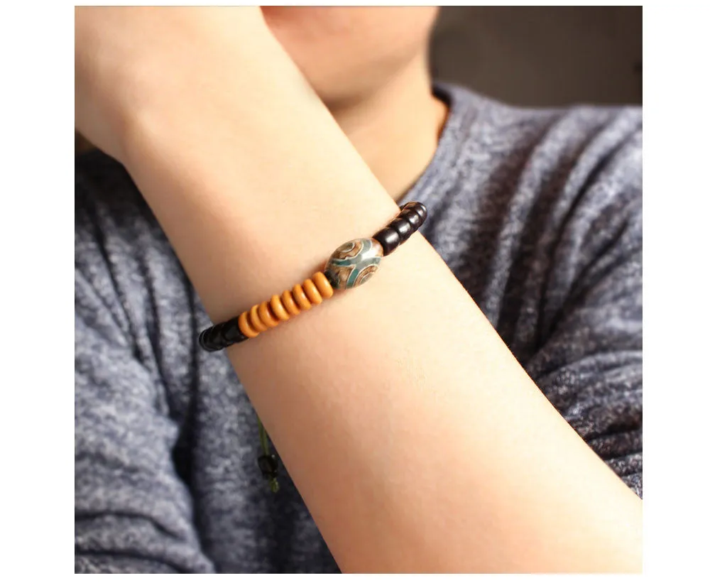 Natural Wooden Beads Tibetan Stone Bracelet