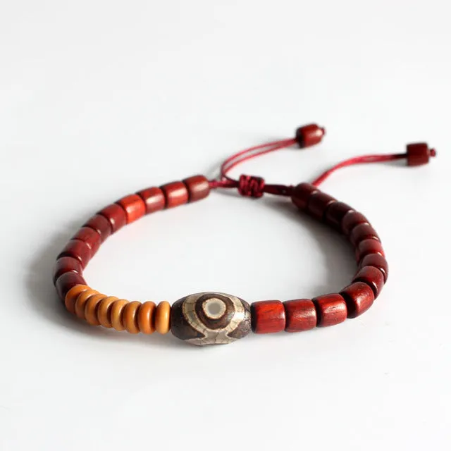 Natural Wooden Beads Tibetan Stone Bracelet