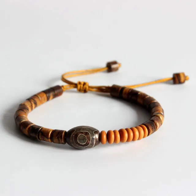 Natural Wooden Beads Tibetan Stone Bracelet
