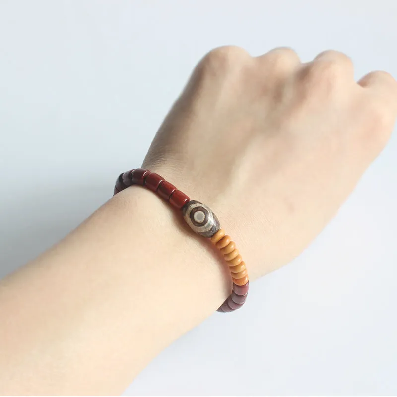 Natural Wooden Beads Tibetan Stone Bracelet