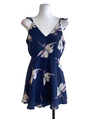 Navy Blue Floral Rompers TTR