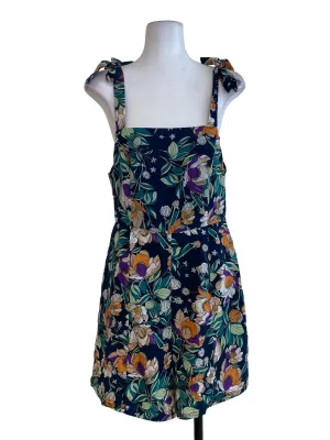 Navy Blue Floral Rompers
