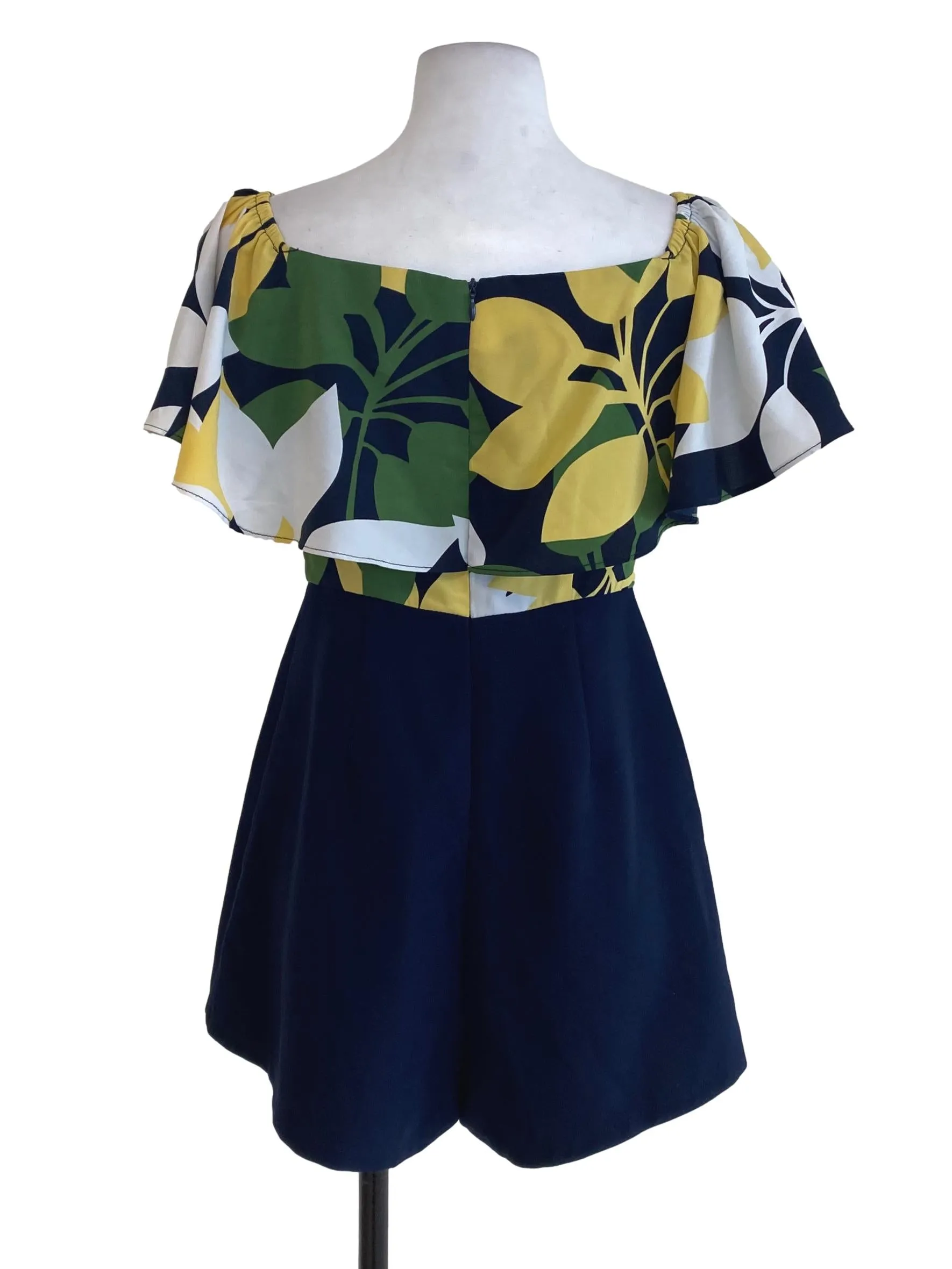 Navy Blue Floral Rompers