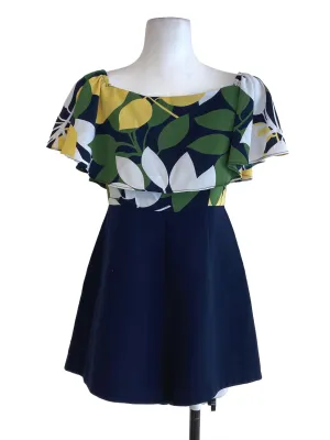 Navy Blue Floral Rompers