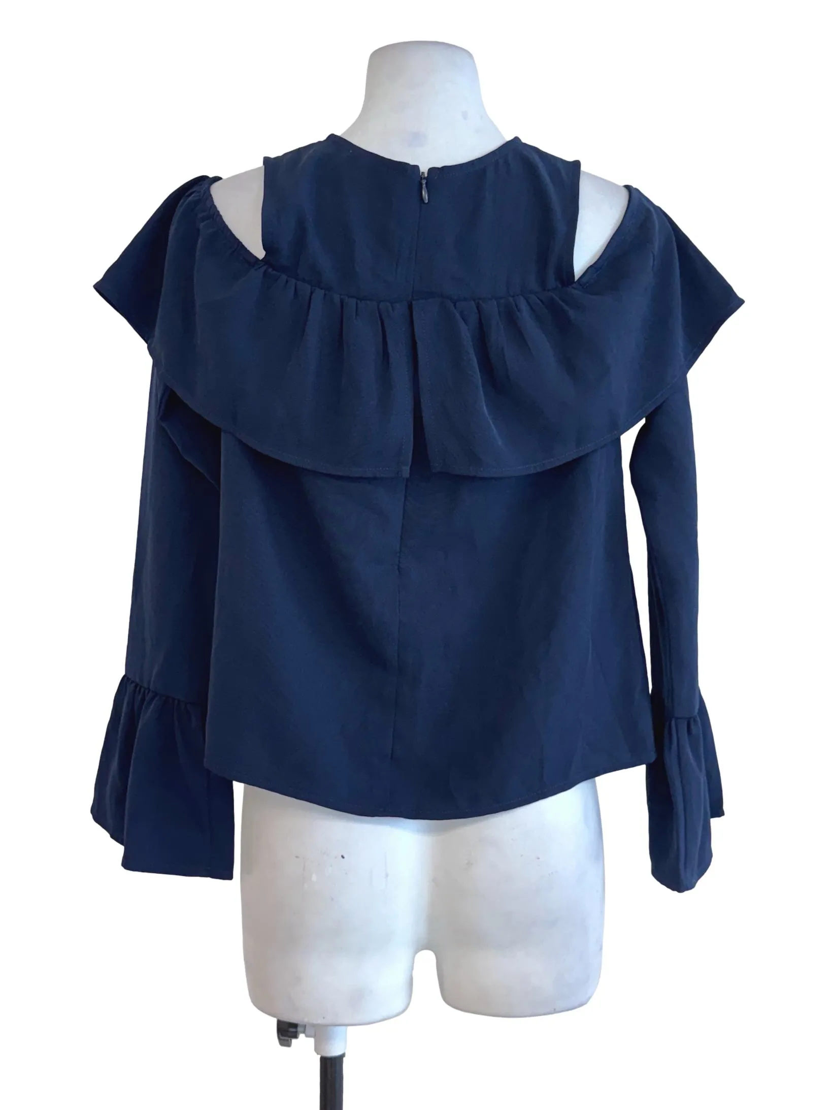 Navy Blue Ruffled Top LB