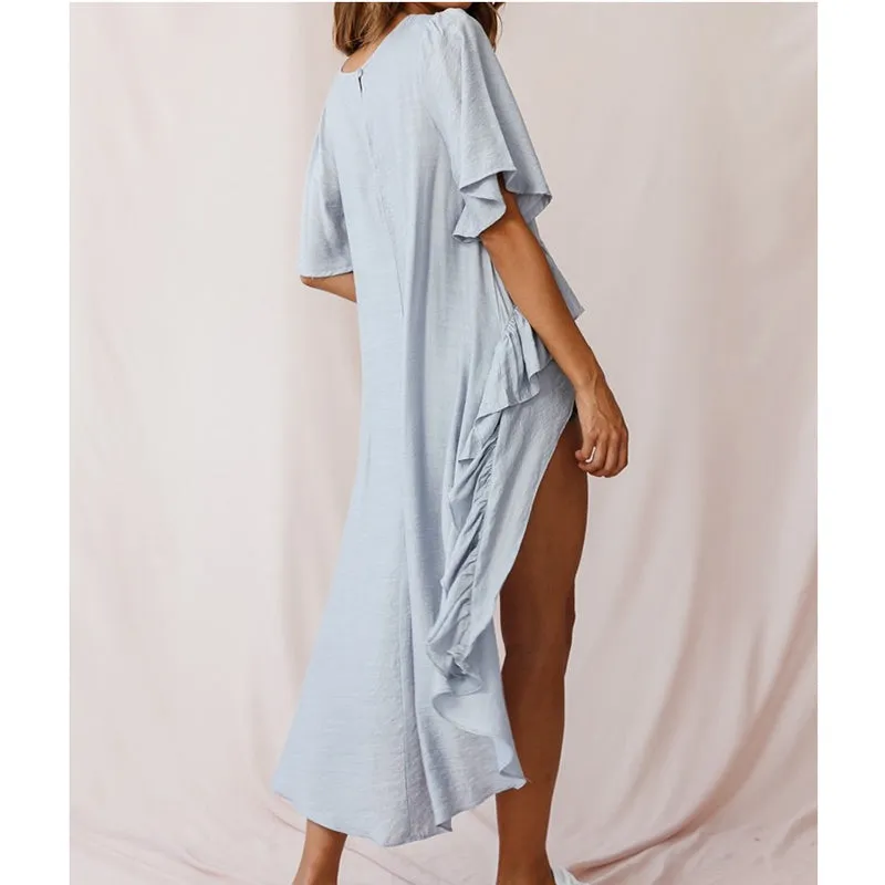 New Short-sleeved T-shirt Irregular Large Swing Long Shirt