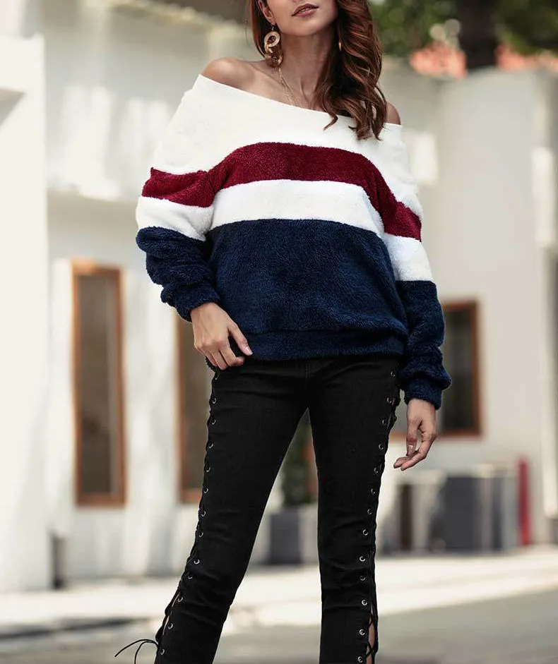 New Striped Sweater Long-sleeved Top