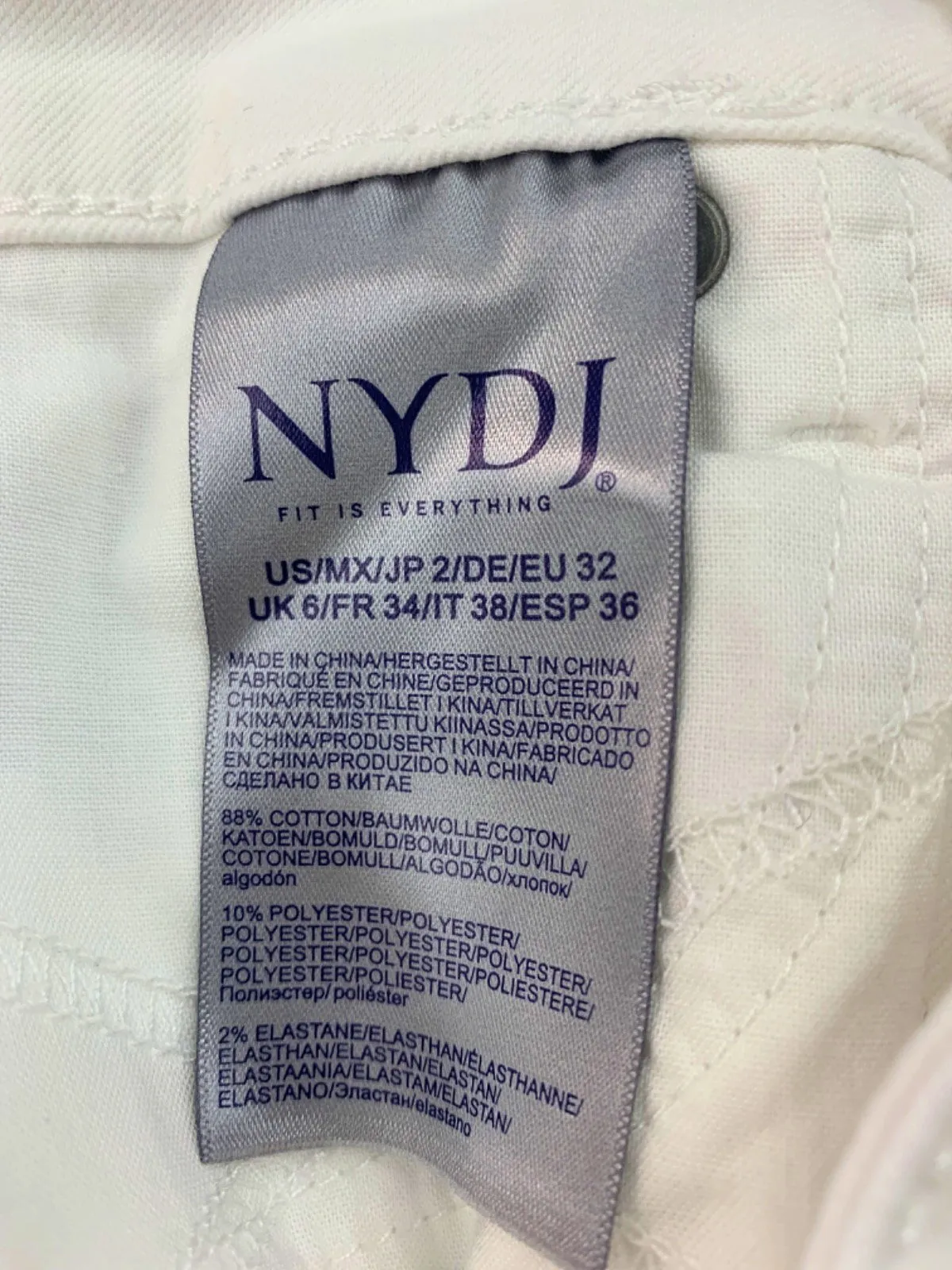 NYDJ White Marilyn Straight Ankle Jeans size UK 6