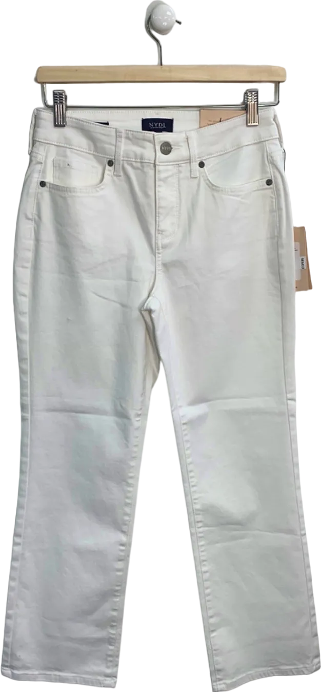 NYDJ White Marilyn Straight Ankle Jeans size UK 6