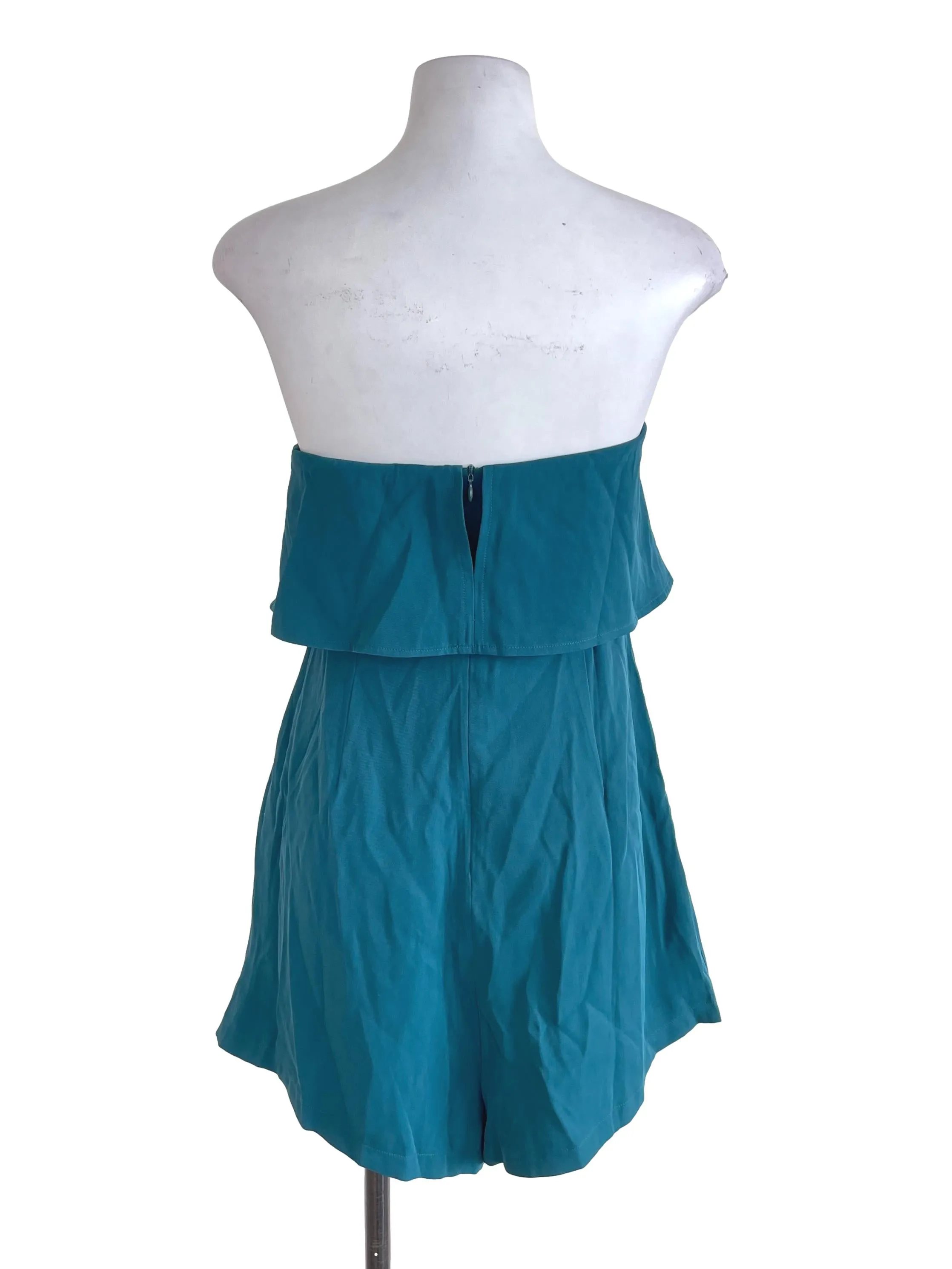 Ocean Blue Ruffle Strapless Romper YHF