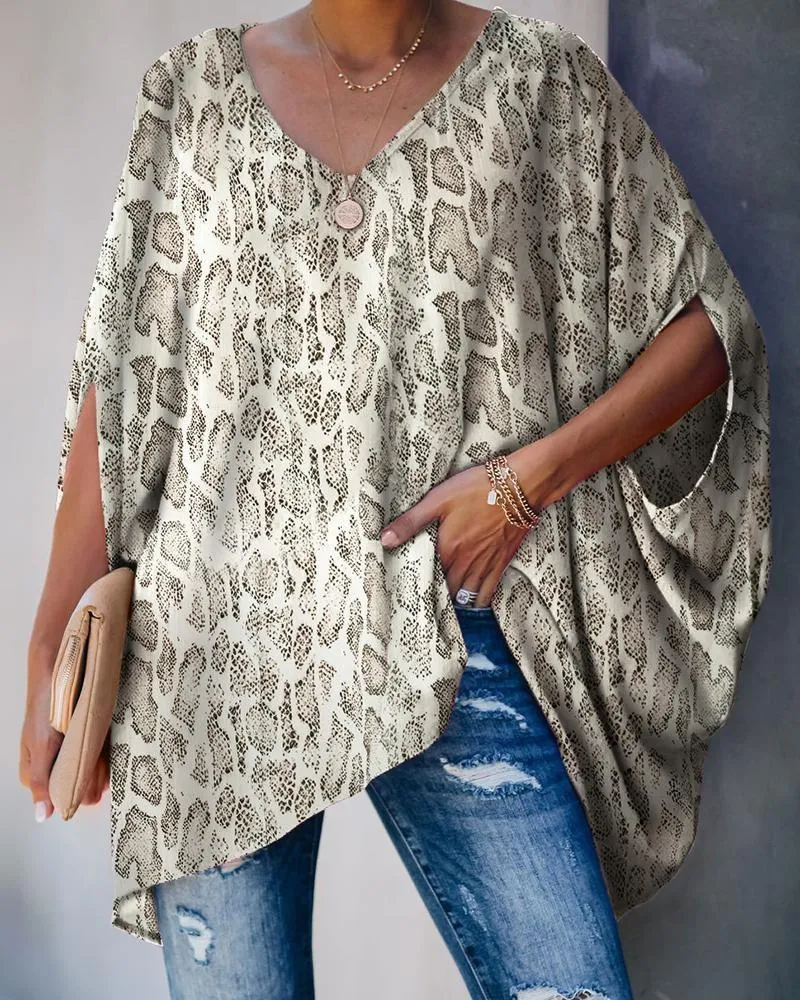 Pattern Bat Sleeve Shirt