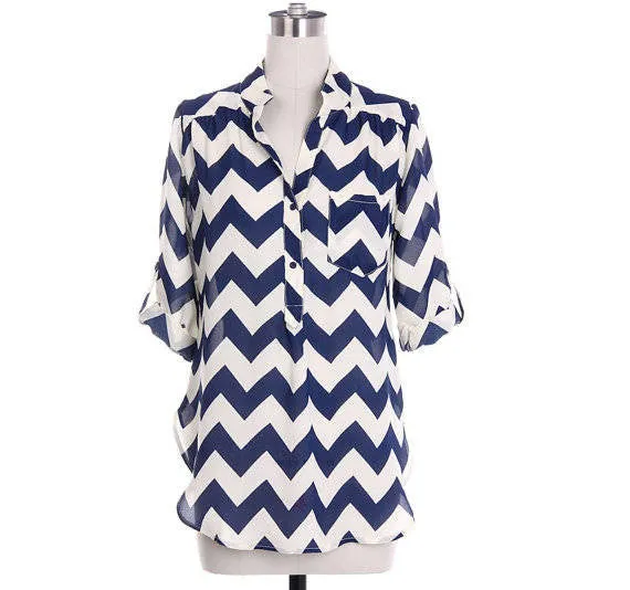 Pink Chevron Blouse