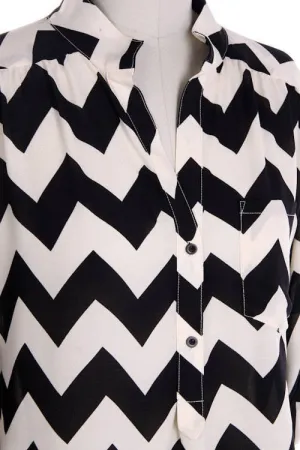 Pink Chevron Blouse