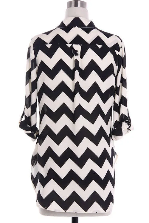 Pink Chevron Blouse