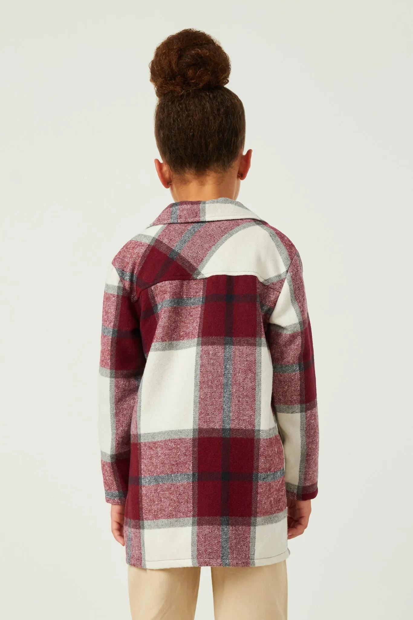 Plaid Button Up Patch Pocket Coat