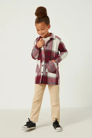Plaid Button Up Patch Pocket Coat