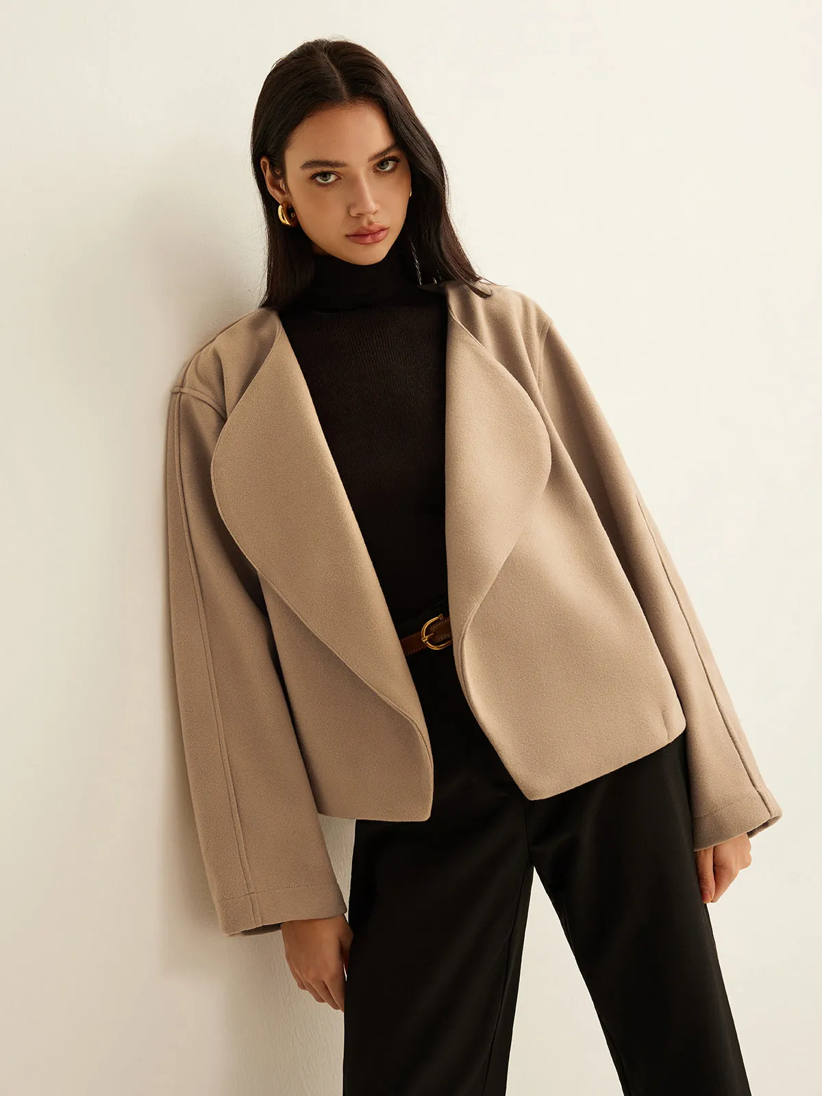 Plain Lapel Shift Jacket