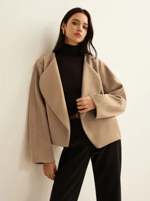 Plain Lapel Shift Jacket