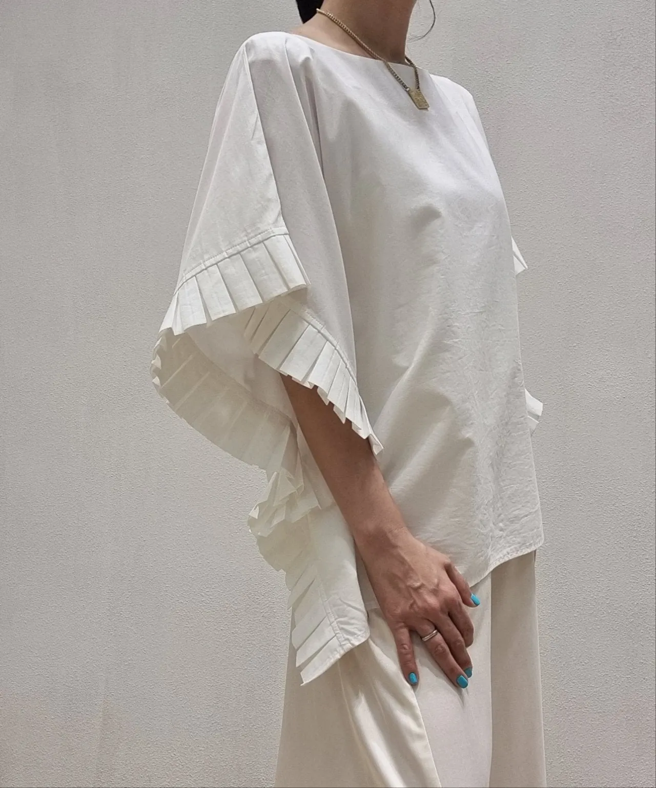 Pleats Poncho Blouse Top