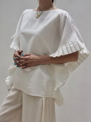 Pleats Poncho Blouse Top
