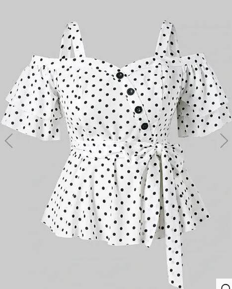 Plus Size Big Bow Sexy Suspenders Shirt