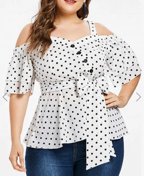 Plus Size Big Bow Sexy Suspenders Shirt