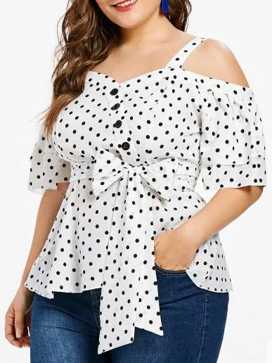 Plus Size Big Bow Sexy Suspenders Shirt