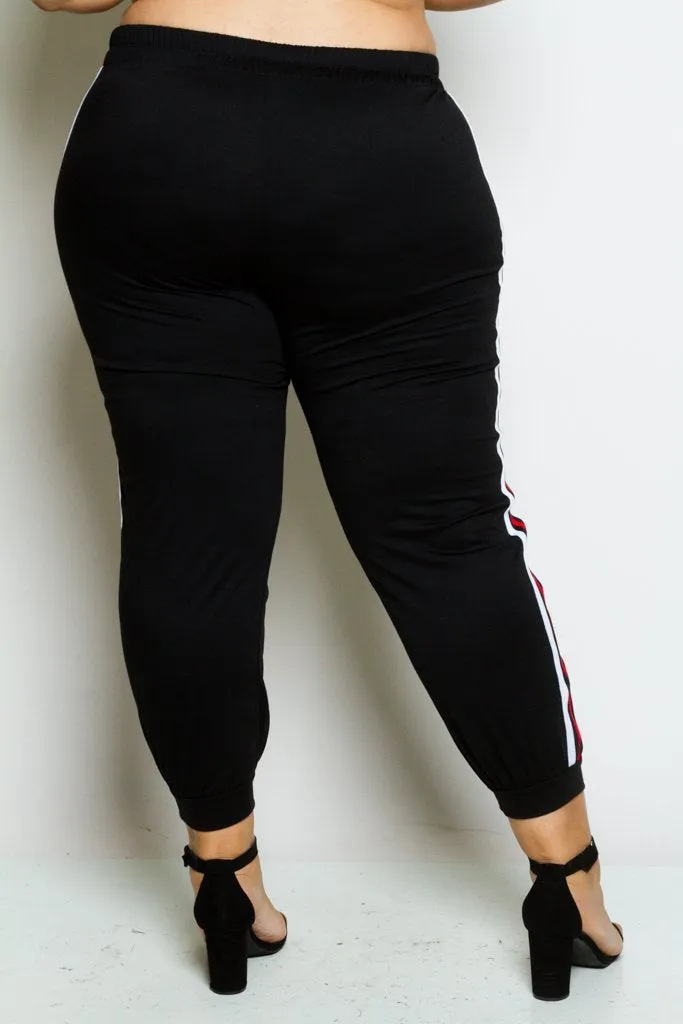 Plus Size Perfect Colorblock Striped Jogger