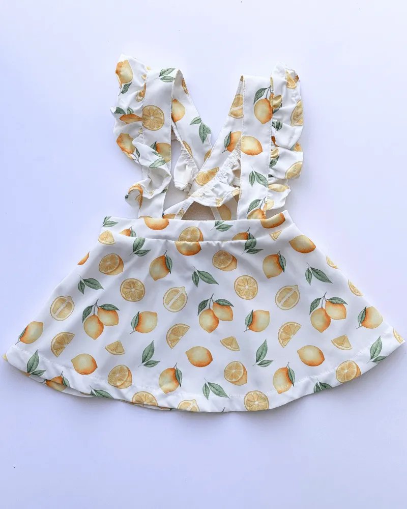 PREORDER! Addy Ruffle Suspender Skirt - Lovely Lemons