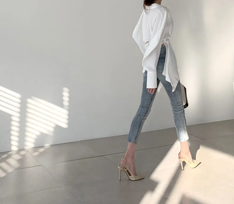Puff Bubble Sleeves Strapless Single-breasted Blouses