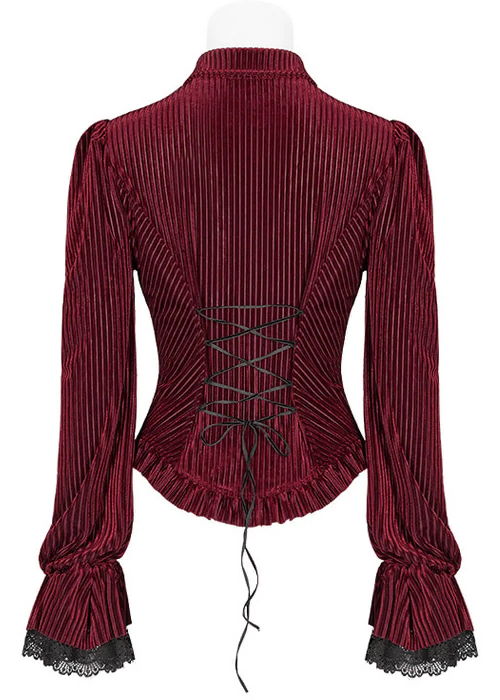 Punk Rave The Manor Velvet Blouse Red