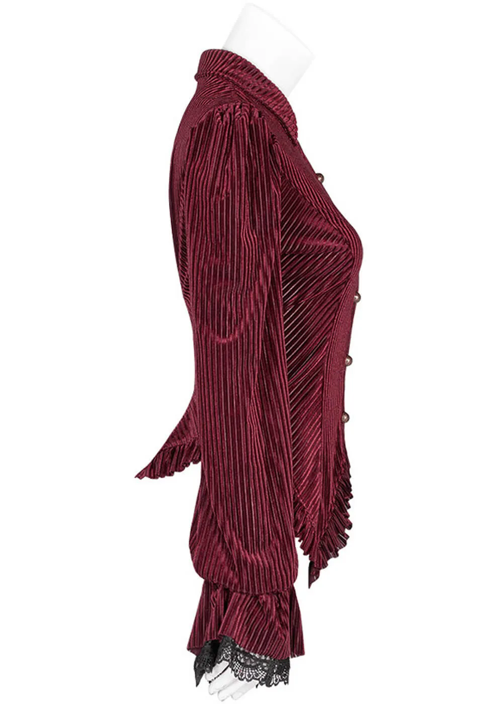 Punk Rave The Manor Velvet Blouse Red