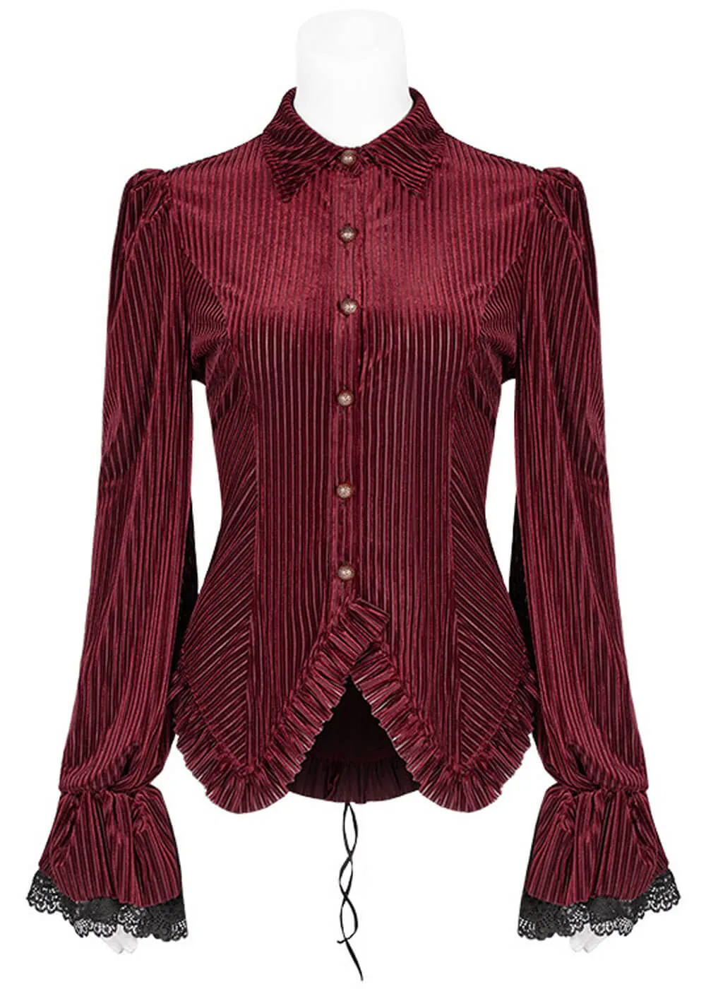Punk Rave The Manor Velvet Blouse Red