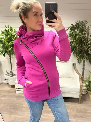 Quinn ZipUp Cowl - Magenta