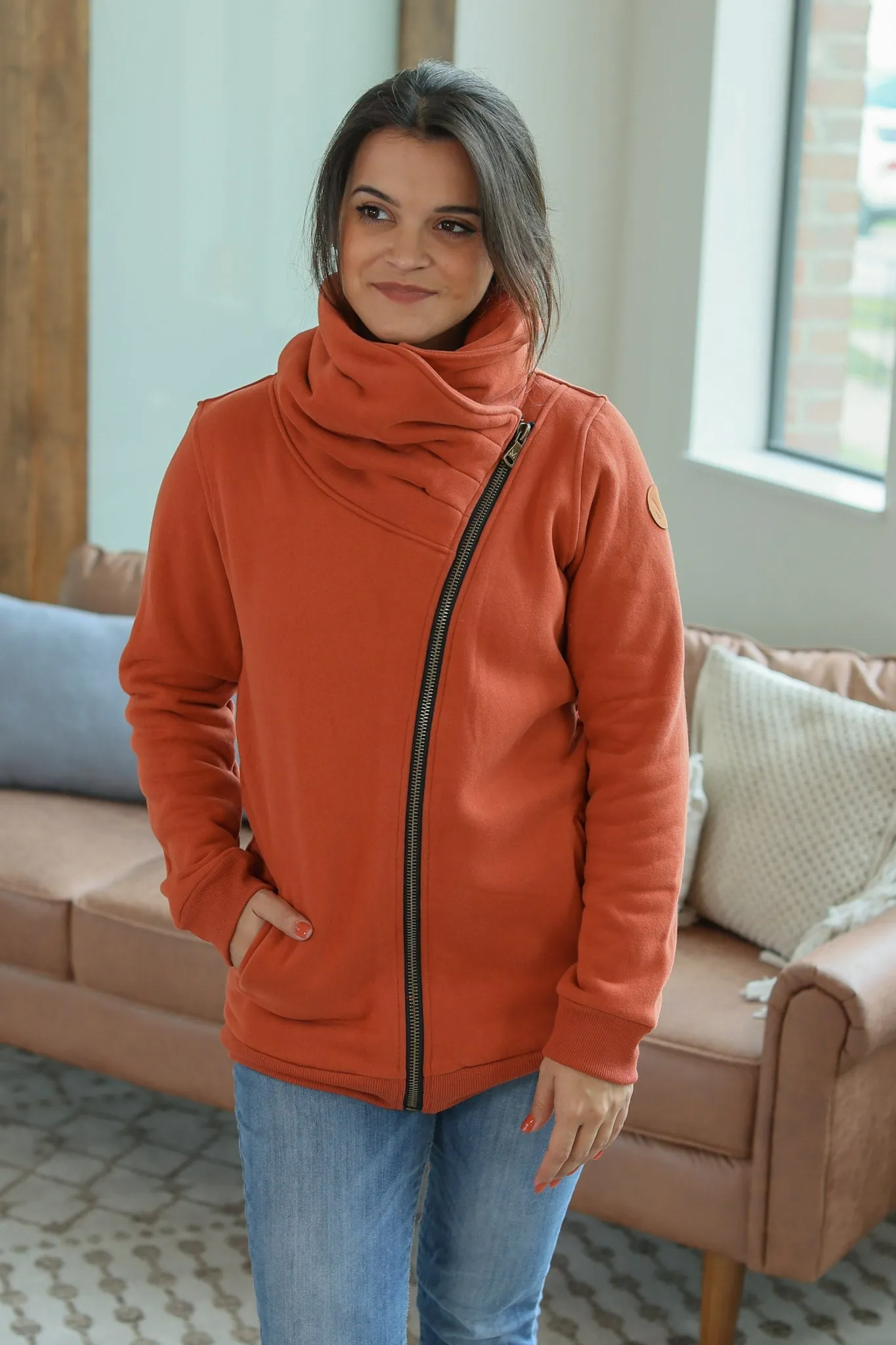 Quinn ZipUp Cowl - Pumpkin