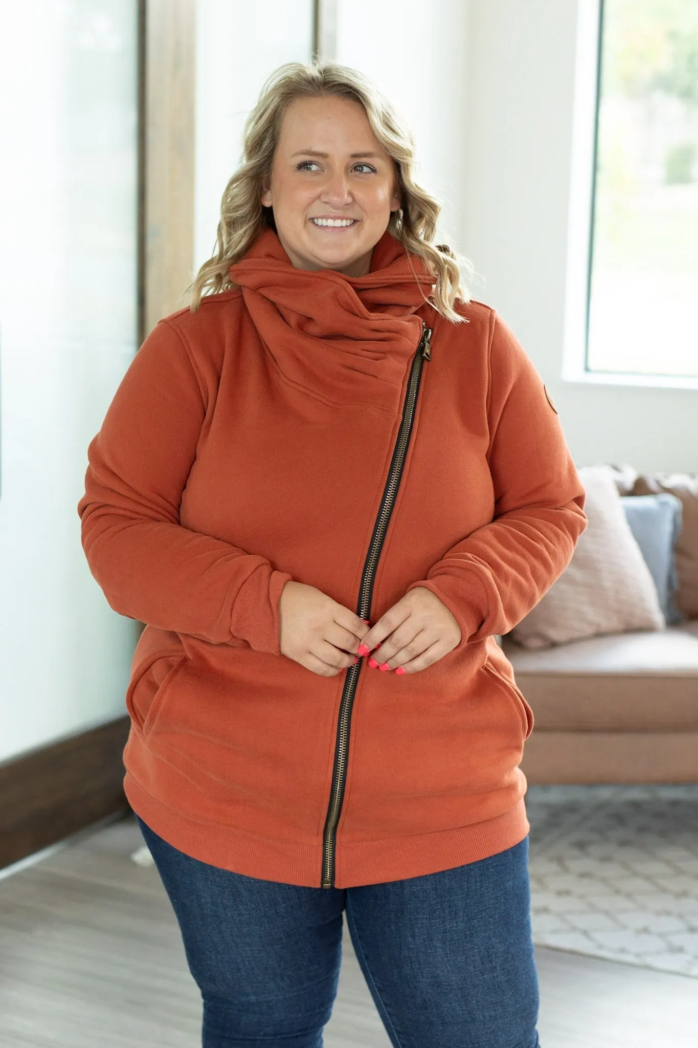 Quinn ZipUp Cowl - Pumpkin