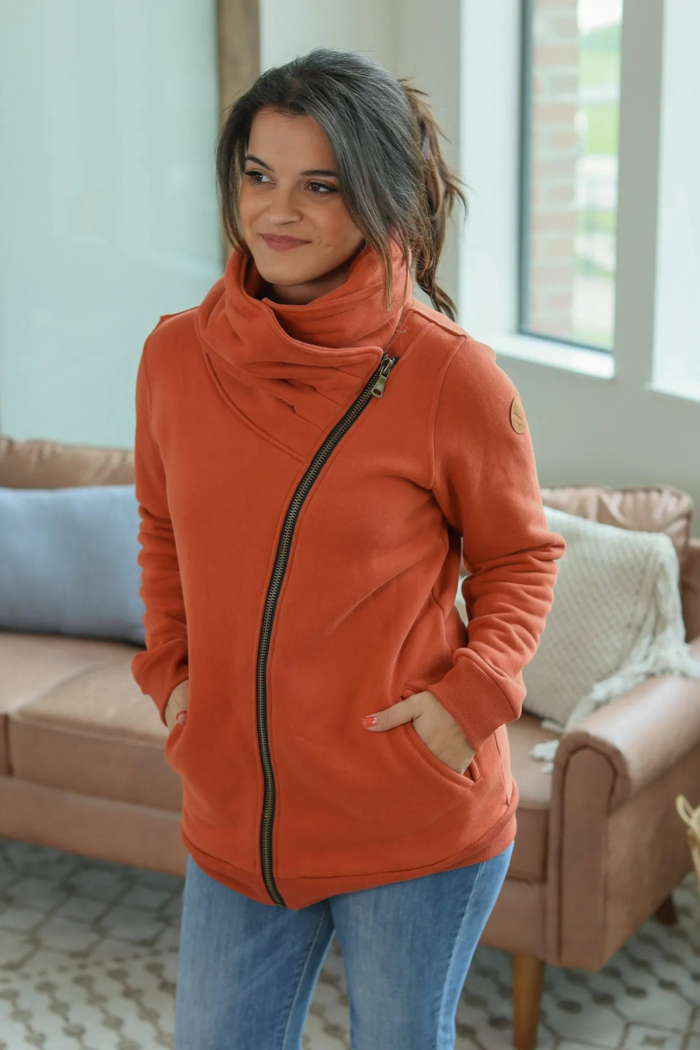 Quinn ZipUp Cowl - Pumpkin