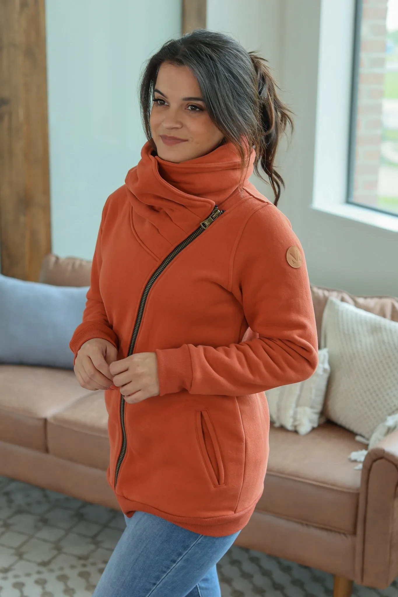 Quinn ZipUp Cowl - Pumpkin