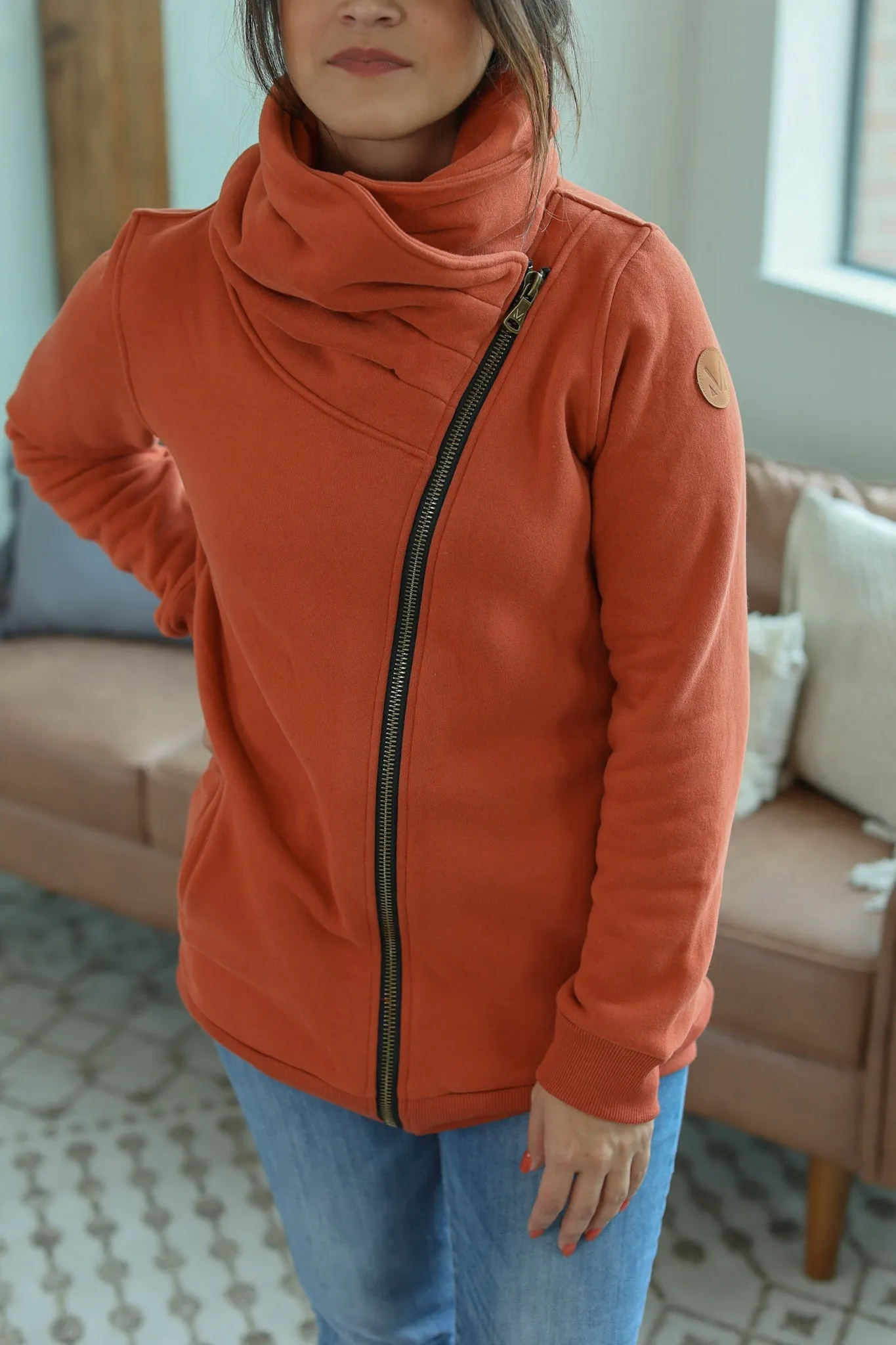 Quinn ZipUp Cowl - Pumpkin