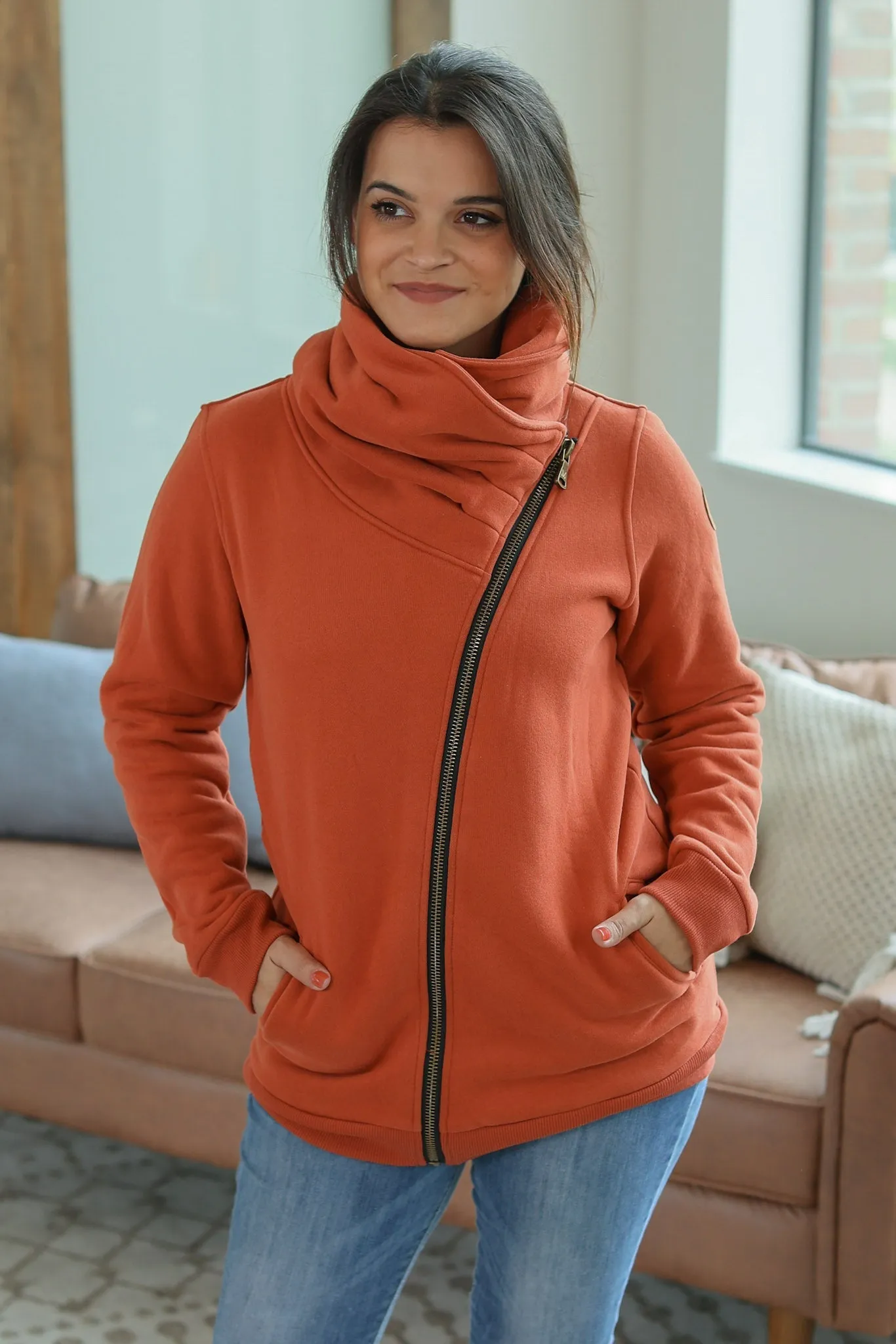 Quinn ZipUp Cowl - Pumpkin