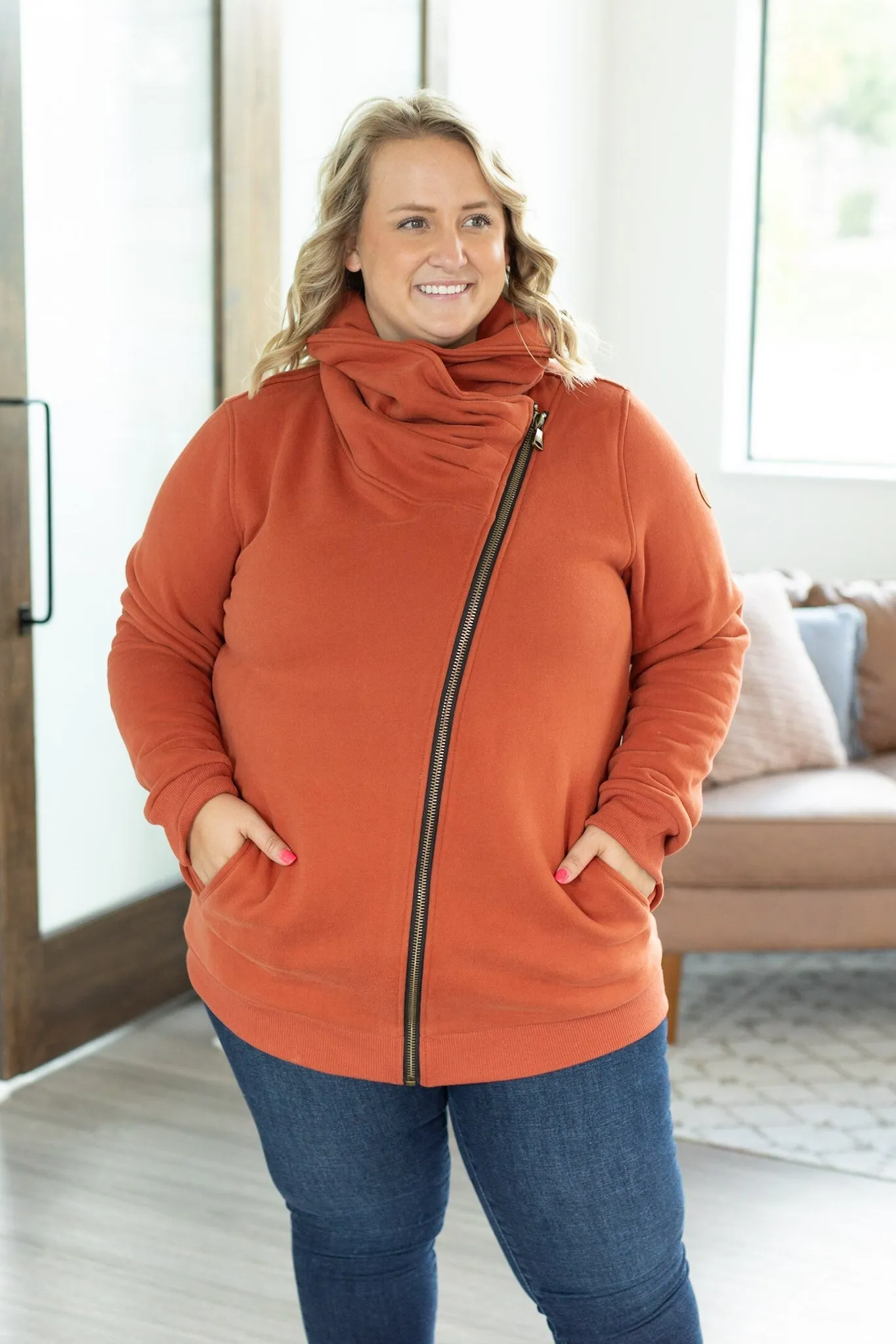 Quinn ZipUp Cowl - Pumpkin