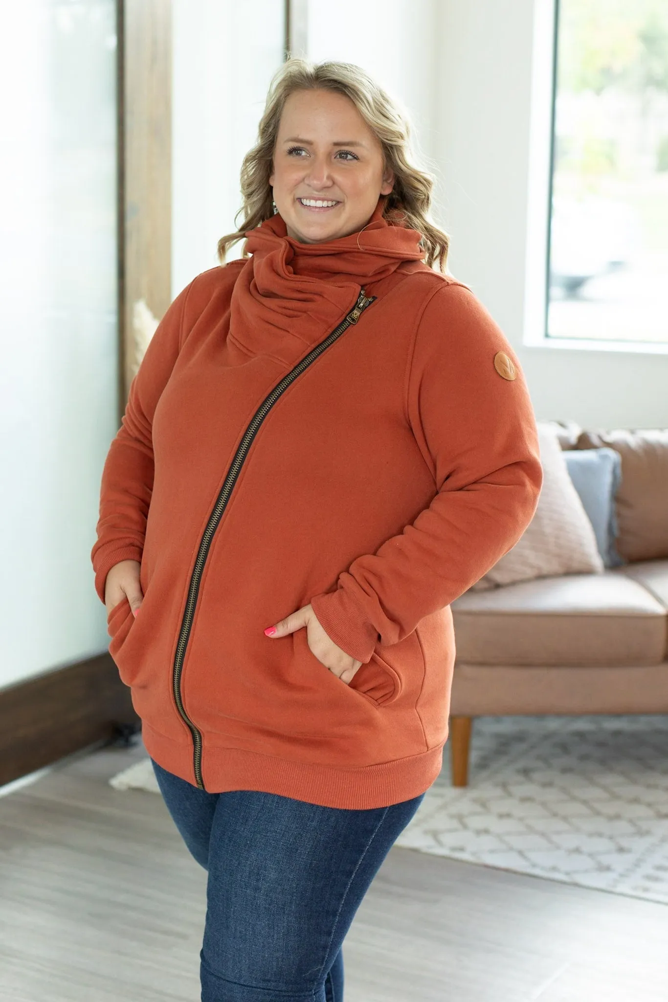 Quinn ZipUp Cowl - Pumpkin