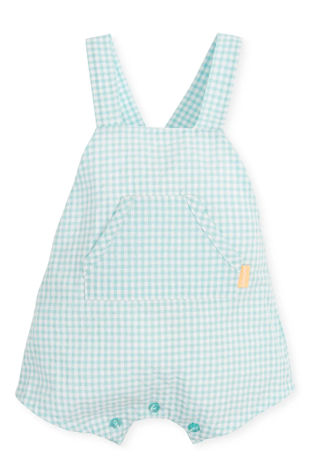 "Alfie" Aquamarine Gingham Dungarees