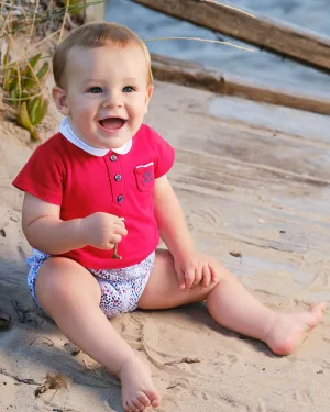 "Bodie" Red Collared Romper