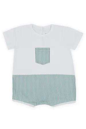 "Will" Green Stripe Romper