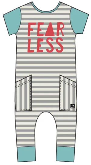 Rags Short Sleeve Hip Pocket Rag Romper: Fearless