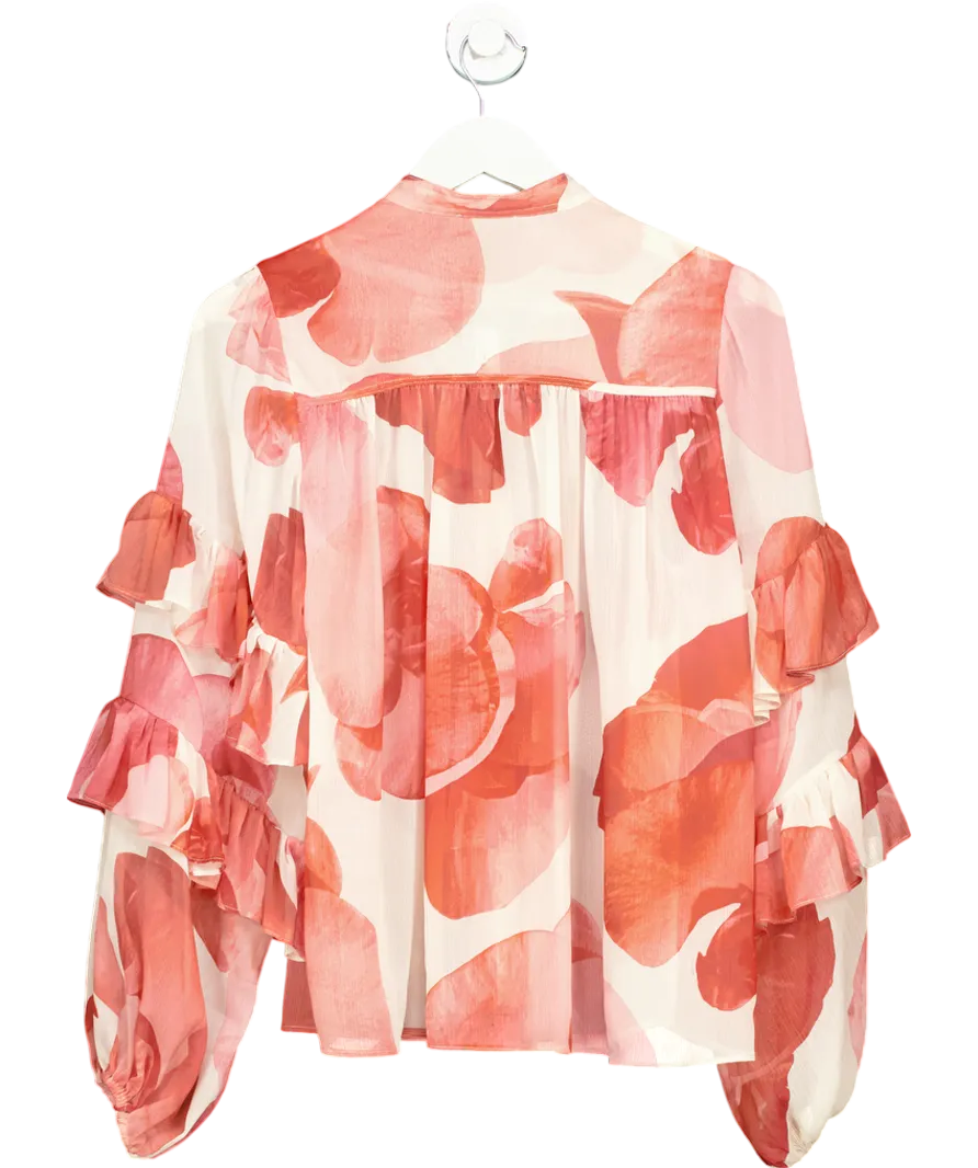 River Island Red Ruffle Sleeve Blouse UK 6