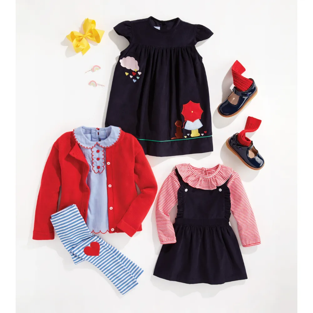Ruffled Jersey Blouse -- Red/White Thin Stripe