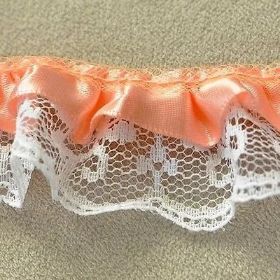 Ruffled Lace Peach 1 Yard DIY Clothing Accessories Crafts Lace Trim Sewing Lace