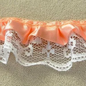 Ruffled Lace Peach 1 Yard DIY Clothing Accessories Crafts Lace Trim Sewing Lace
